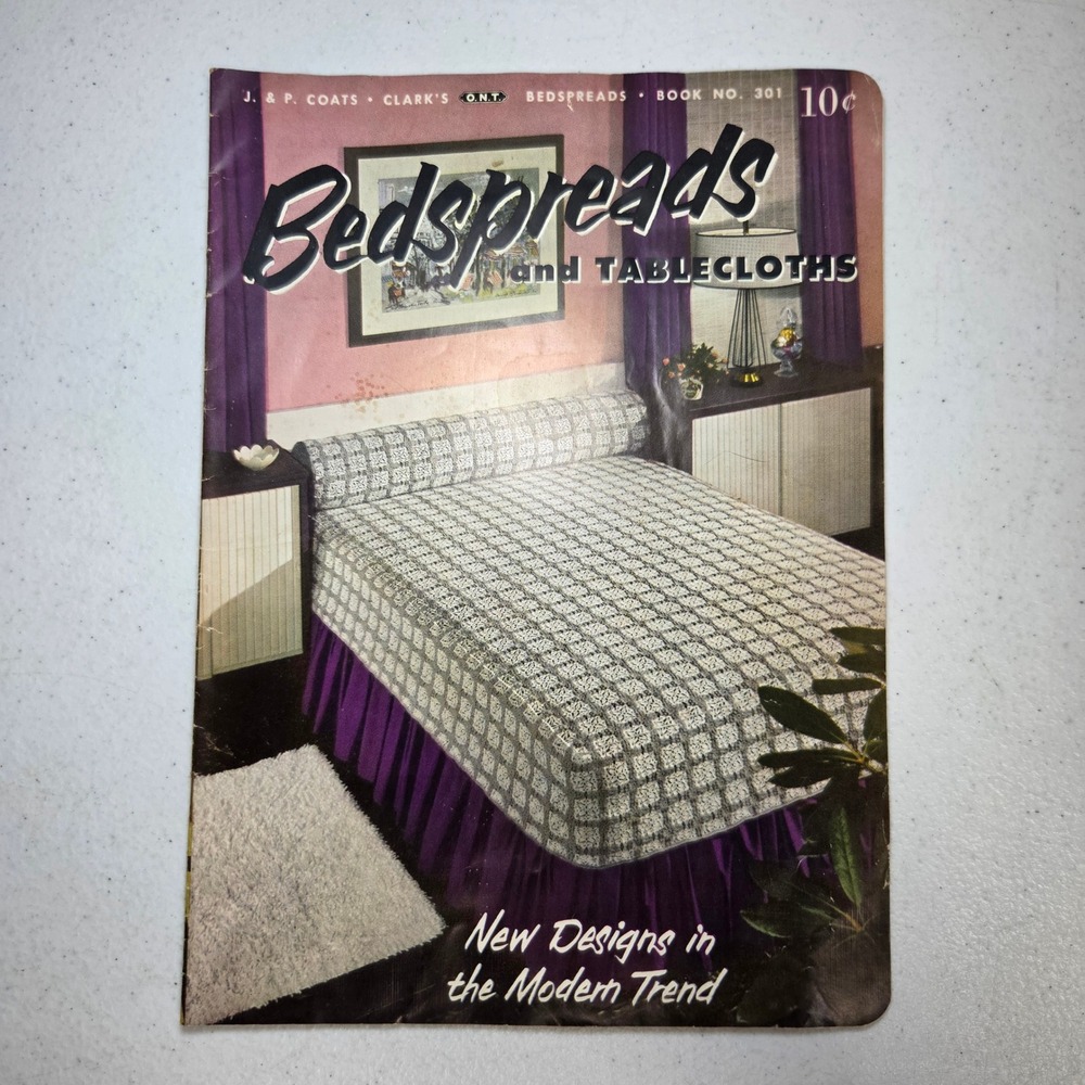 Coats Clarks Bedspreads and Tablecloths Crochet Pattern Book No 301 1953